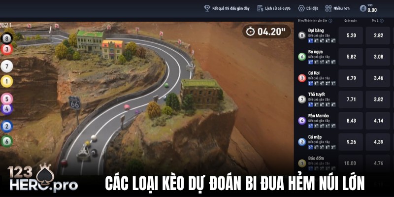 Đường đua bi hẻm núi lớn cung cấp nhiều loại kèo