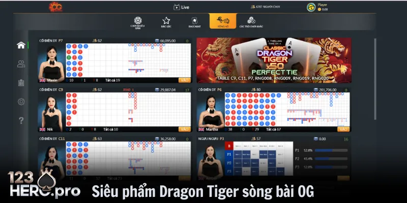 Siêu phẩm Dragon Tiger thu hút người chơi tham gia vào sòng bài OG