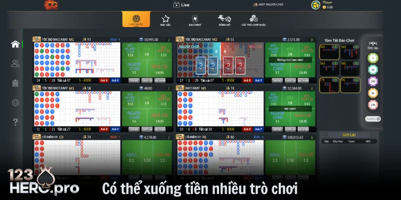 Bạn có thể xuống tiền nhiều trò chơi cùng 1 thời điểm