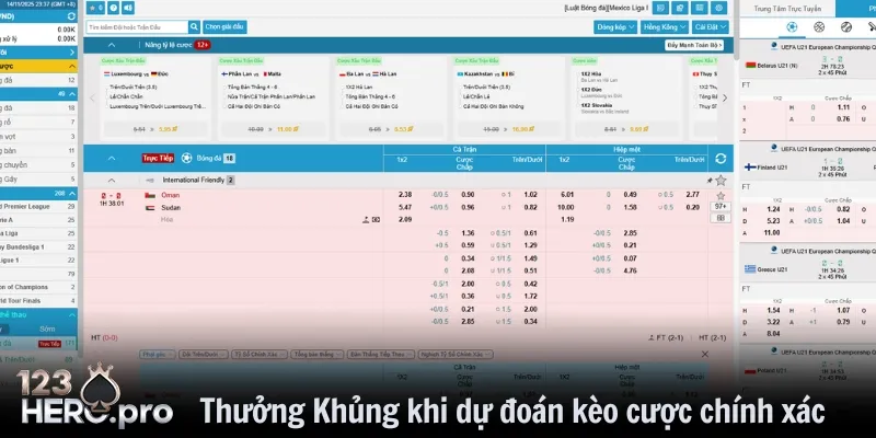 Nhận thưởng khổng lồ khi dự đoán kèo cược chính xác