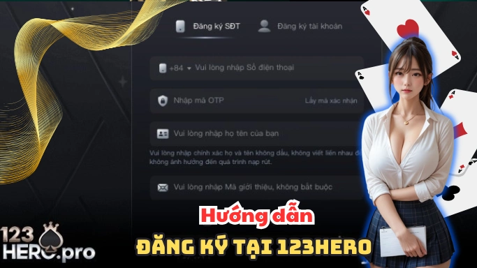 Cách đăng ký tại 123Hero qua số điện thoại