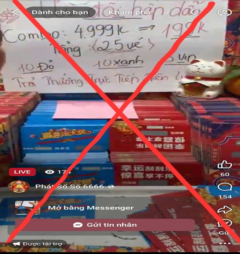 Khi bạn đã lỡ chuyển 50.000đ mua vé và "trúng" một giải lớn ảo, chúng sẽ yêu cầu bạn nộp thêm 500.000đ phí nhận thưởng. Vì tiếc số tiền giải thưởng lớn kia, nhiều người sập bẫy nộp thêm, dẫn đến mất trắng hàng chục triệu đồng.